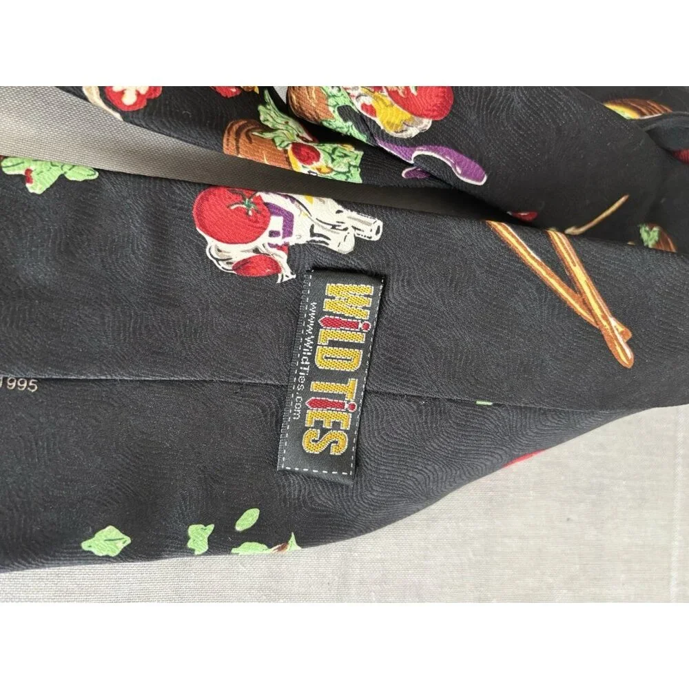 Wild Ties TOSSED SALAD BLACK TIE Novelty Vegetarian Veggies - Picture 7 of 8